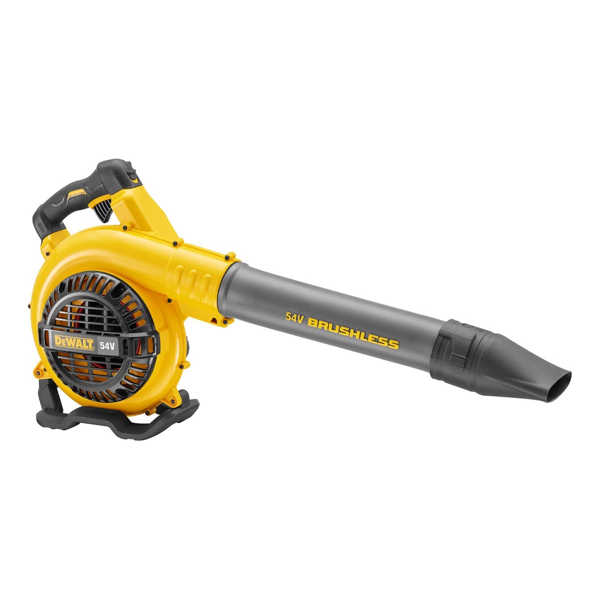 Image of Yellow toy leaf blower with curved tube