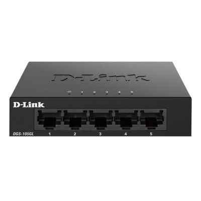 Switch D-Link 5 Ports 10/100/1000 Mbps Black (DGS-105GL)