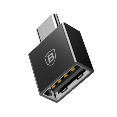 Adapter Baseus USB to USB Tipo-C 2.4A Black