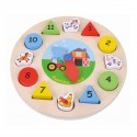 Relógio Puzzle de Madeira Educacional