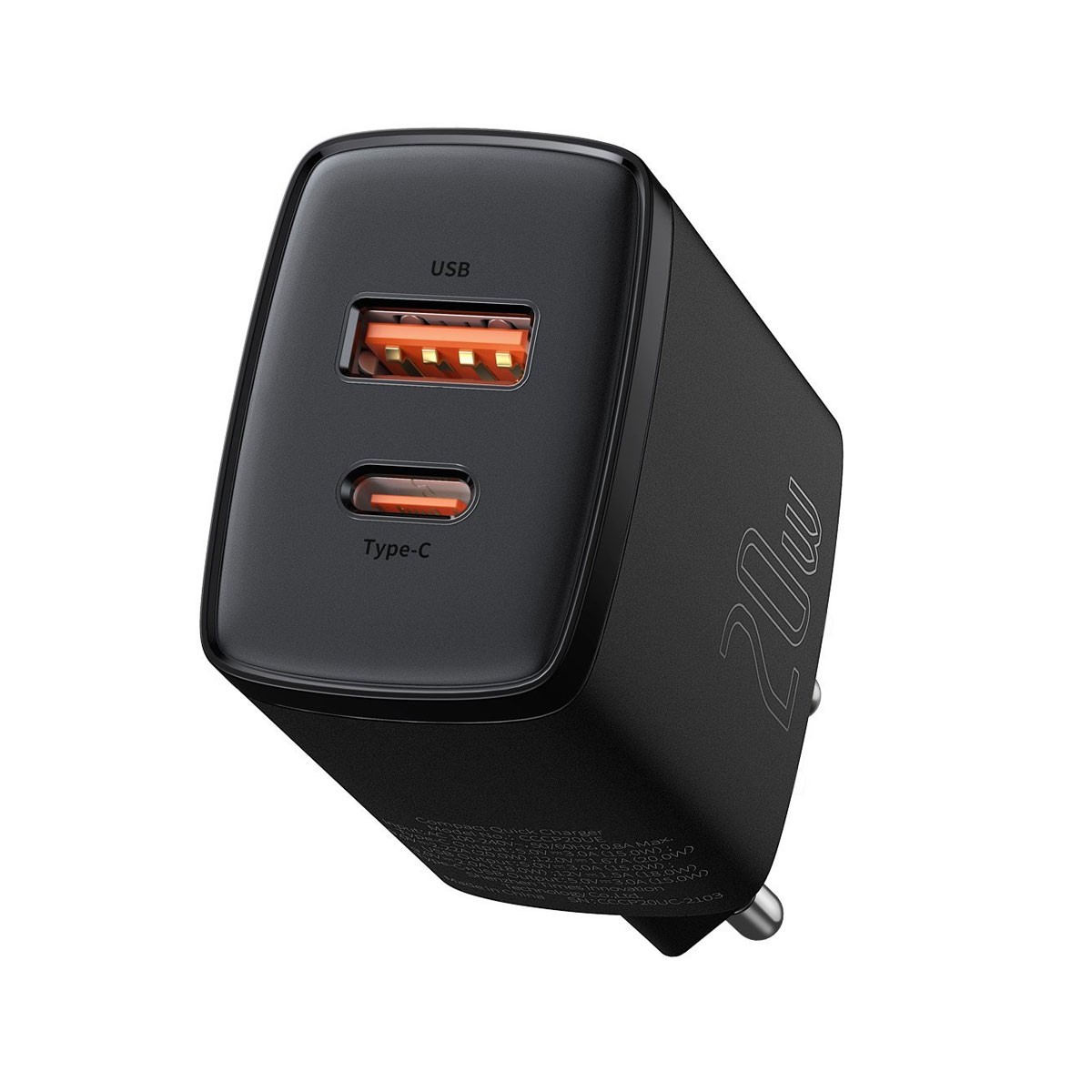 Baseus Compact Fast Charger USB, USBC, 20W
