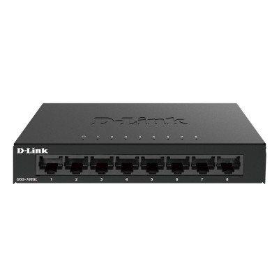 Switch D-Link 8 Ports 10/100/1000 Mbps Black (DGS-108GL)