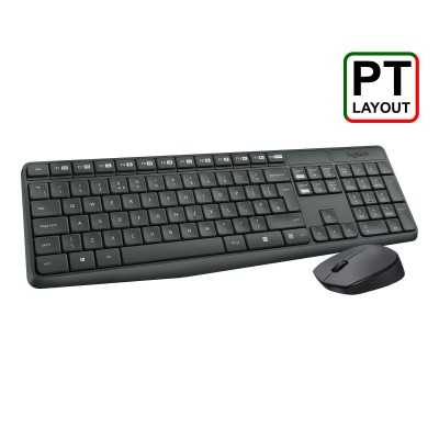 Wireless Keyboard + Mouse Logitech MK235 PT Black