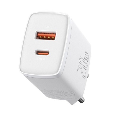 Adaptador de Corrente Baseus Compact Fast Charge USB-C 20W Branco