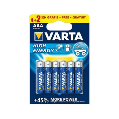 Batteries Alcalinas Varta Blister 4+2 AAA 1.5V
