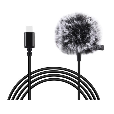 Lapel Microphone Puluz PU425 USB Tipo-C 1.5m Black