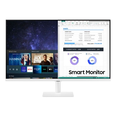 Smart Monitor Samsung 32" VA FHD with Apps Smart TV White (LS32AM501NU)