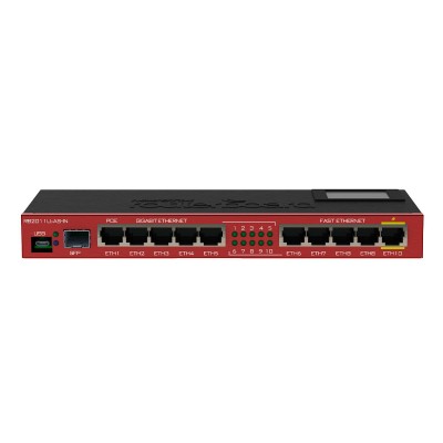 Switch MikroTik RB2011 10 Ports 10/100/1000 Mbps PoE Black (RB2011UiAS-IN)