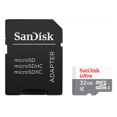 Cartão Memória SanDisk Ultra C10 microSD HC 32GB c/Adaptador