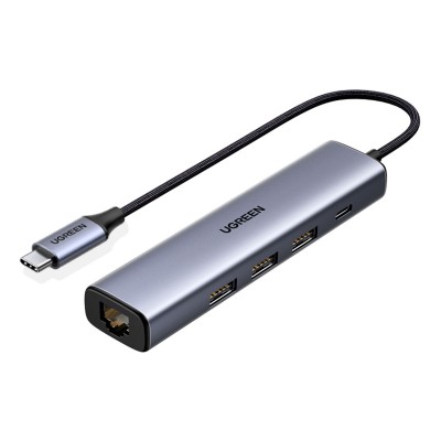 Hub Ugreen CM475 USB-C to USB 3.0/RJ-45 Grey