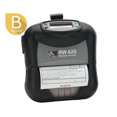 Portable Thermal Label Printer Zebra RW 420 Black Refurbished Grade B