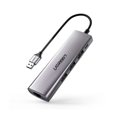 Hub Ugreen CM266 USB-C to USB 3.0/MicroUSB/RJ-45 Grey