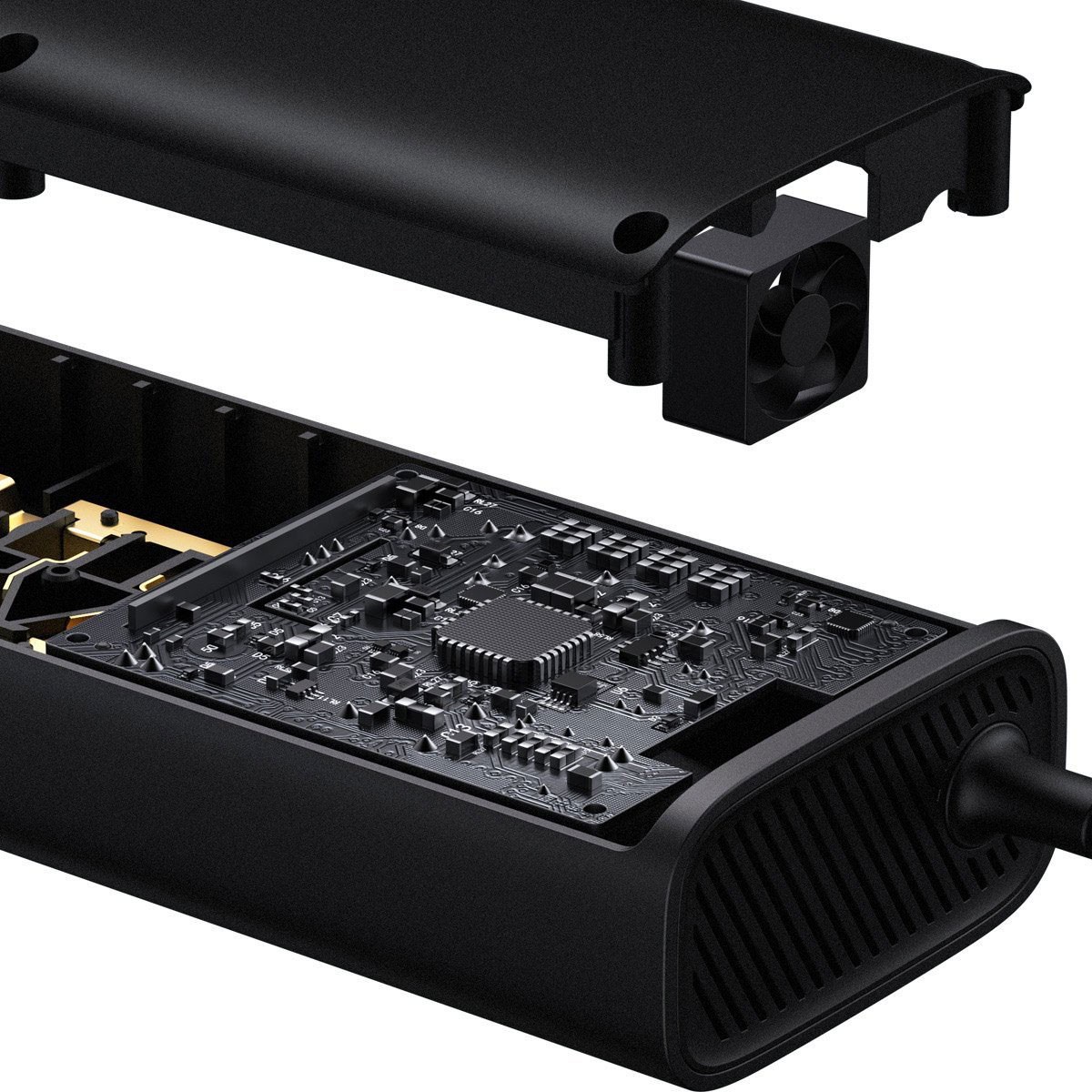Portable inverter Baseus 5V-12V to 220V-240V 150W USB/ USB-C/ Double AC Black (CRNBQ-A01)