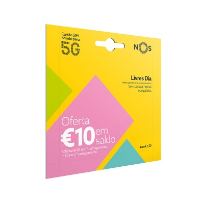 Cartão SIM NOS Livre Dia 5G Oferta 10€