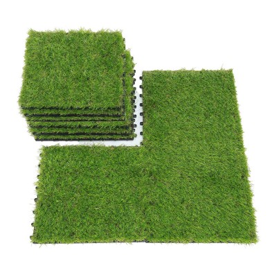 Synthetic Grass Set of 9 Mosaics 30x30cm 0.90m² Green